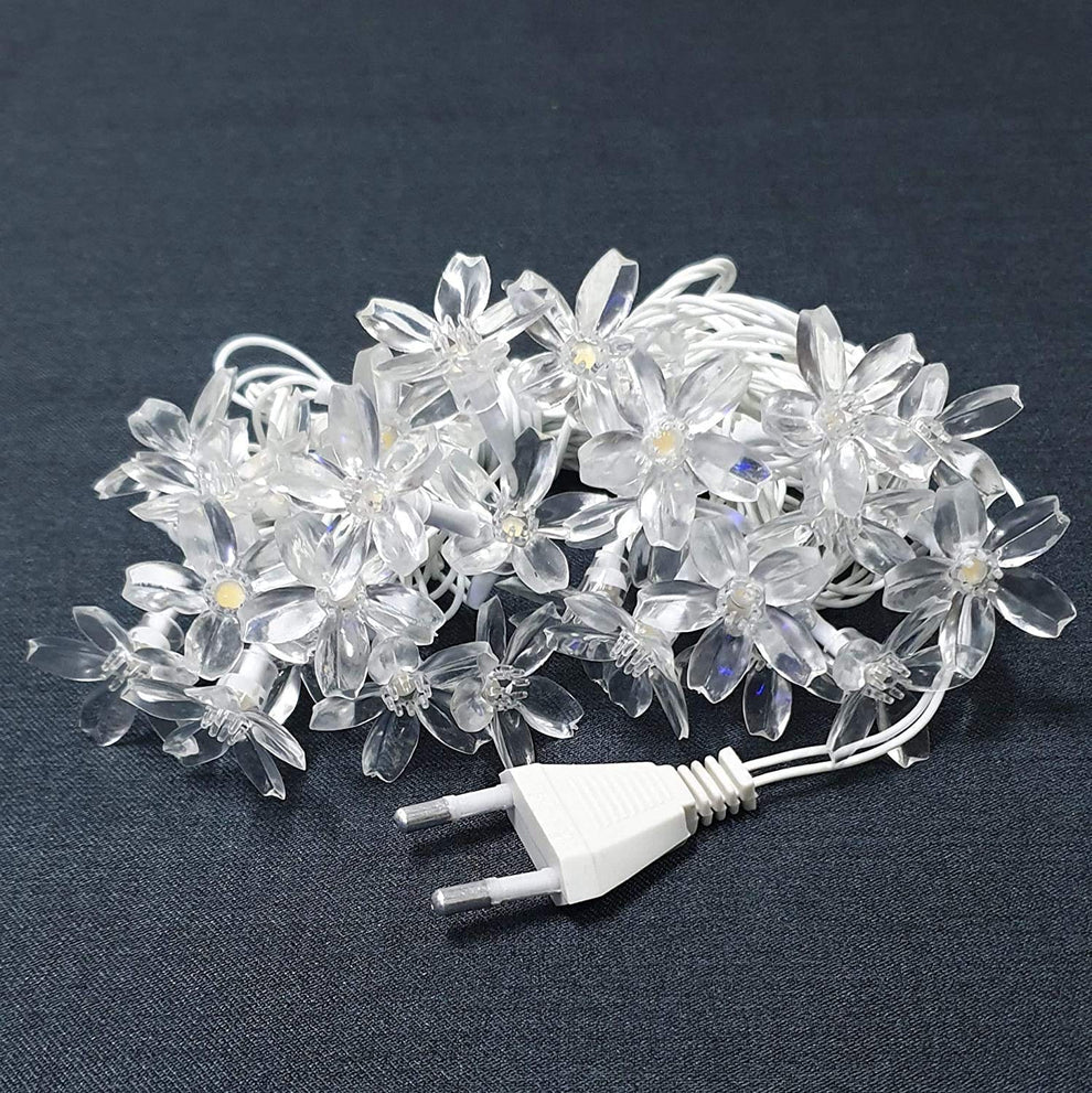 Silicone Flower LED String Fairy Lights Outdoor & Indoor For Home Decoration (Warm White)